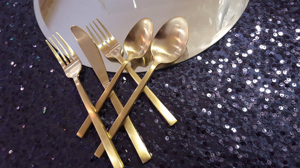 Arezzo Brushed Gold Flatware Party Tents Events Santa Rosa